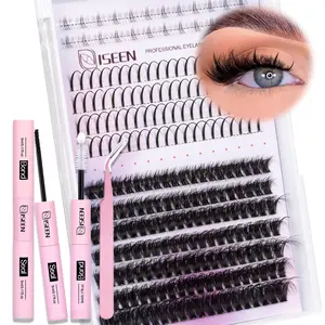 Lash Clusters Kit 80D&100D（3D）& Spikes Lash Individuals Lash Extension Kit 5-18mm Volume Cluster Eyelashes D-Curly Spiky DIY Cluster Eyelash Extensions Kit with Bond & Seal & Eyelash Tweezers, Curllash, Makeup Eyelashes Extension