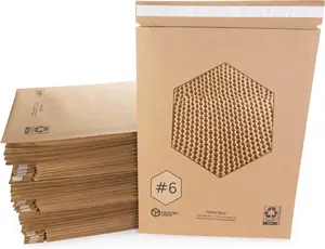 IDL Packaging Large 11.875" x 18.25" Paper Bubble Mailers #6, Pack of 30 - Alternative to Plastic Padded Envelopes - Patented Honeycomb Paper Filler - Great for Shipping Documents, CDs, Fragiles