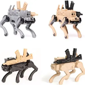 TOOUEE 4pcs/Set Modern Brick Combat Troops' Robotic Dogs Mini Brick Figure Special Forces Value Custom Mini Figure Genuine Military Building Blocks for Military War Building Blocks Fans Birthday Gift Figures Combo Building Block Model