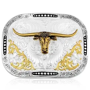 Montana Two Tone Longhorn Silver & Gold Plated  Buckle