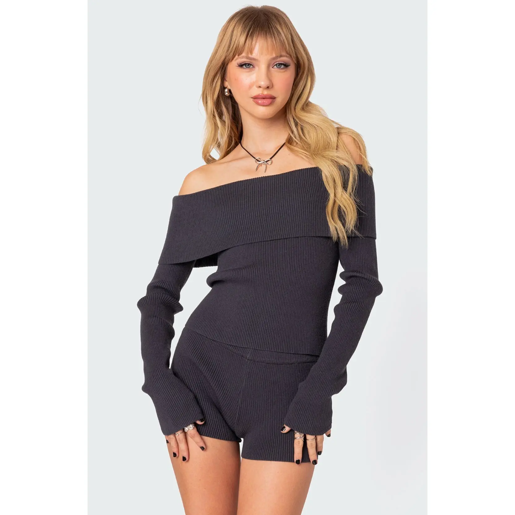 Miriam Fold Over Knit Top