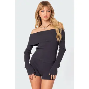 Miriam Fold Over Knit Top