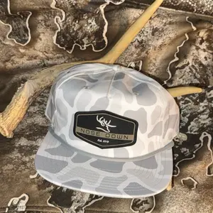 Nose Down Camo Snapback Hat - Est 2019 - Adjustable Fit - Outdoor Hunting Cap