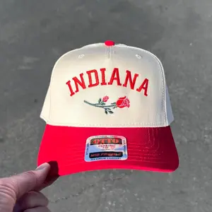 Indiana Rose Hat, Indiana Hat, State Hat, Bloomington Hat, Two Tone Hat, College Gift, baseball hat, Custom hat, Embroidered hat, Bowl Game