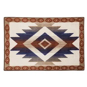 Aztec Blue & Terra Cotta Kitchen/Bath Rug