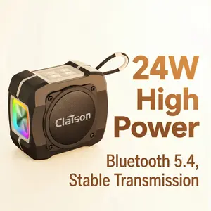 CLAISON Portable Outdoor Bluetooth Speaker 24W High Power Rugged IP5 Waterproof Loud Stereo Sound Deep Bass 8 Hours Playback