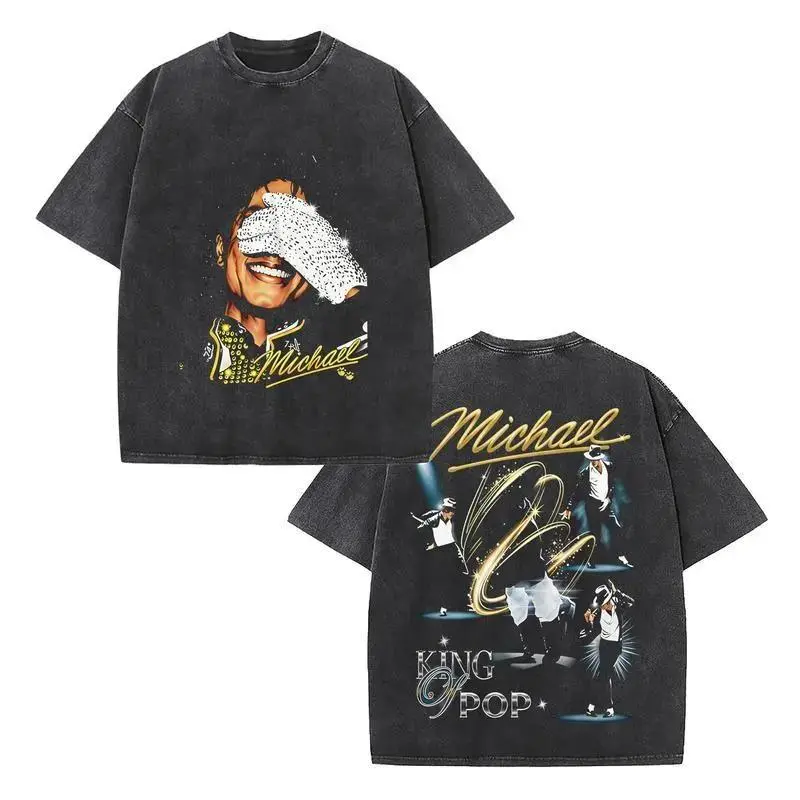 2026 Michael Jackson Biopic Movie Washed Cotton T-Shirt, King Of Pop Graphic Fan Merch Tee