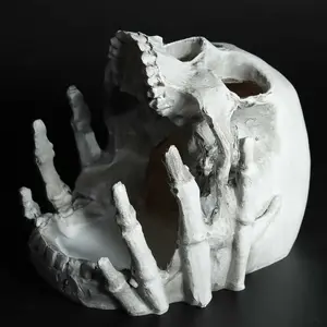 Edgy Gothic Skull Jewelry  Stand Sturdy Organizer Anti-Tarnish Storage Rack for Goth Fashion Fans Vanity Table Bedroom Decor Multi-Functional Design ring holder