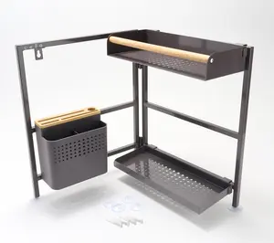 Cella Stainless Steel Two-Tier Corner Rack Organizer