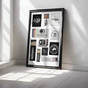 Black Matchbox Poster, Retro Matchbook Wall Art, Minimalistic And Trendy Design, Perfect Gift For Anniversary Or Valentine's Day, Unframed