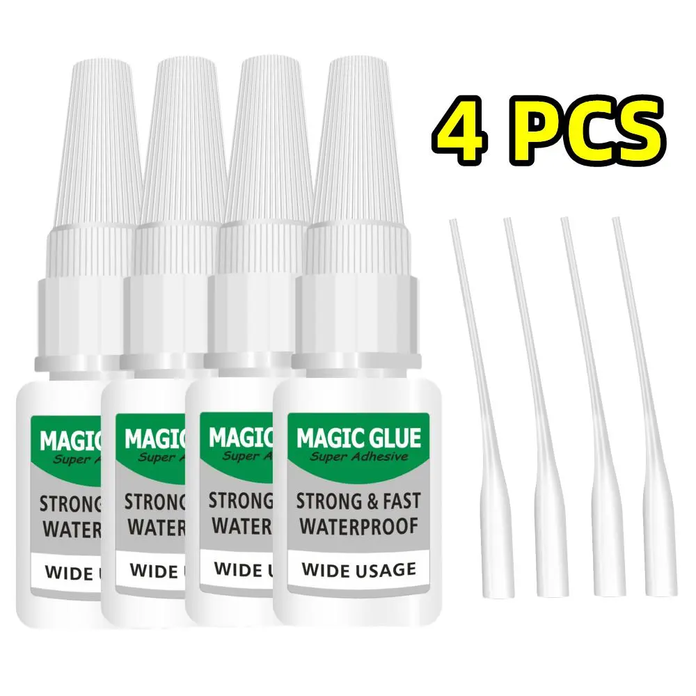 4PCS All-Purpose Super Glue: High-Strength Cyanoacrylate Gel – Instant Bond, Quick-Drying Adhesive for Shoe Repair, Leather, Metal, Plastic & More | Strong Glue for Home, DIY & Industrial Repairs