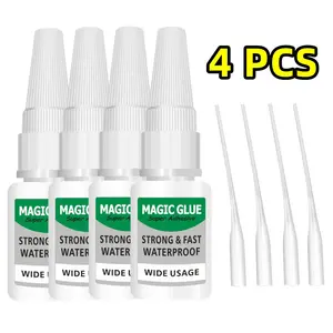 4PCS All-Purpose Super Glue: High-Strength Cyanoacrylate Gel – Instant Bond, Quick-Drying Adhesive for Shoe Repair, Leather, Metal, Plastic & More | Strong Glue for Home, DIY & Industrial Repairs