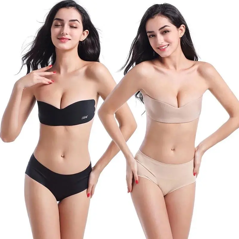 Invisible Push Up Bra - Self Adhesive Silicone Backless Strapless Seamless Bra, Reusable Sticky Lift Bra for Women A-E Cup NONE waterproof bra woman sticky bra Women's Cleavage