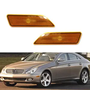 2pcs Amber Front Side Marker lamps Light For 2006 2007 2008 2009 2010 2011 Mercedes CLS-Class W219 CLS550 CLS63 AMG,Replace OEM 2198200321, 2198200421, 219-820-03-21, 219-820-04-21, 2198200321