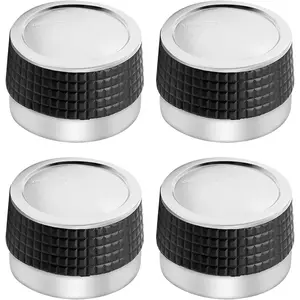 4Pcs Gas Grill Control Knobs with Nonslip Grip Gas Burner Replacement Knobs Chrome Plated Plastic with D Shaped Valve Stem BBQ Control Knobs Replacement Rotating Switch