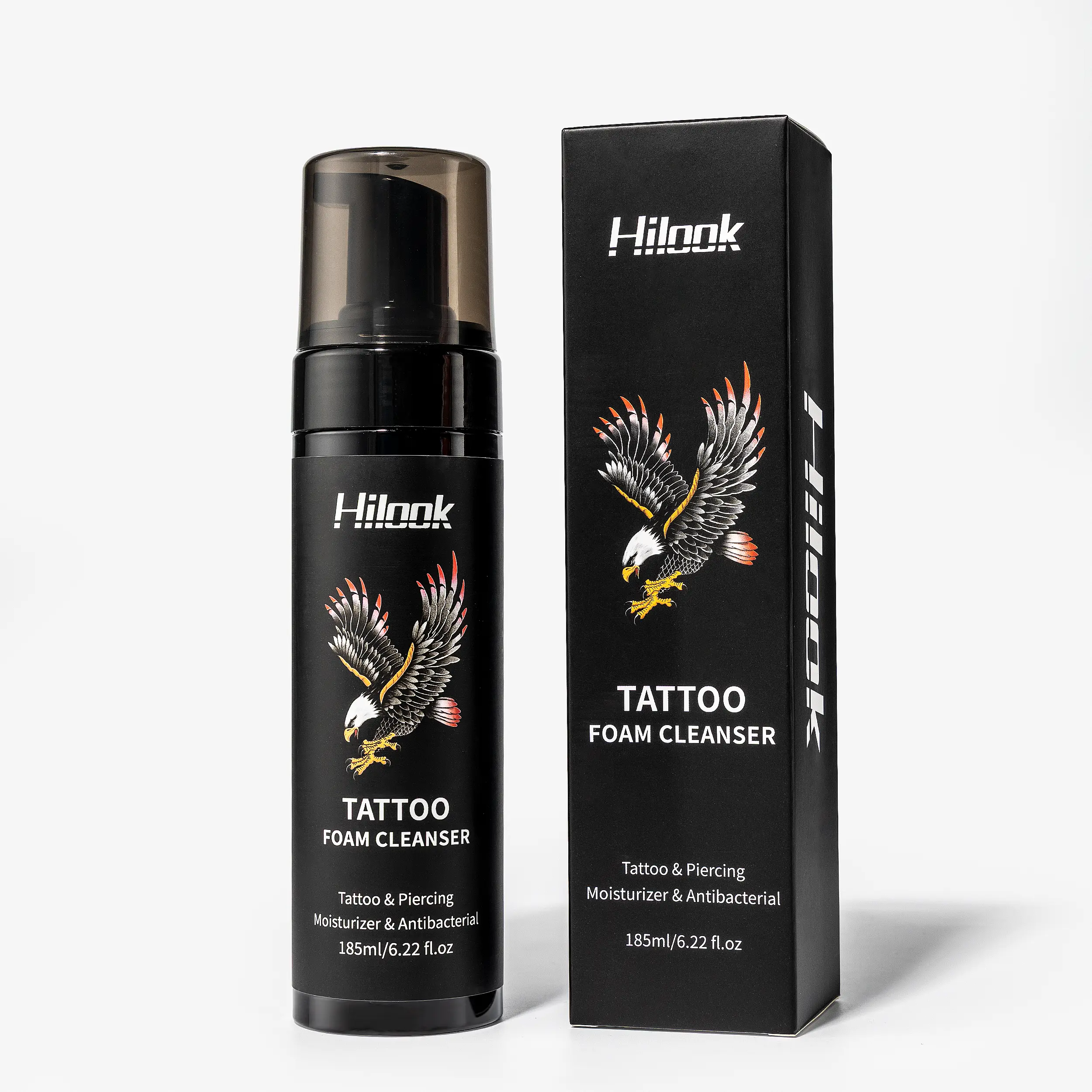 Hilook Tattoo & Piercing Foam Cleanser Gentle Wash for Sensitive Skin Reduces Irritation Formula 185ml Clean