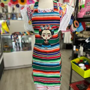 Frida Mexican sarape Apron with Vibrant color Designs