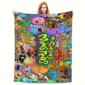 My Singing Monsters Flannel Blanket - Soft, Warm and Versatile, Suitable for Sofa, Office, Bed, Camping and Travel