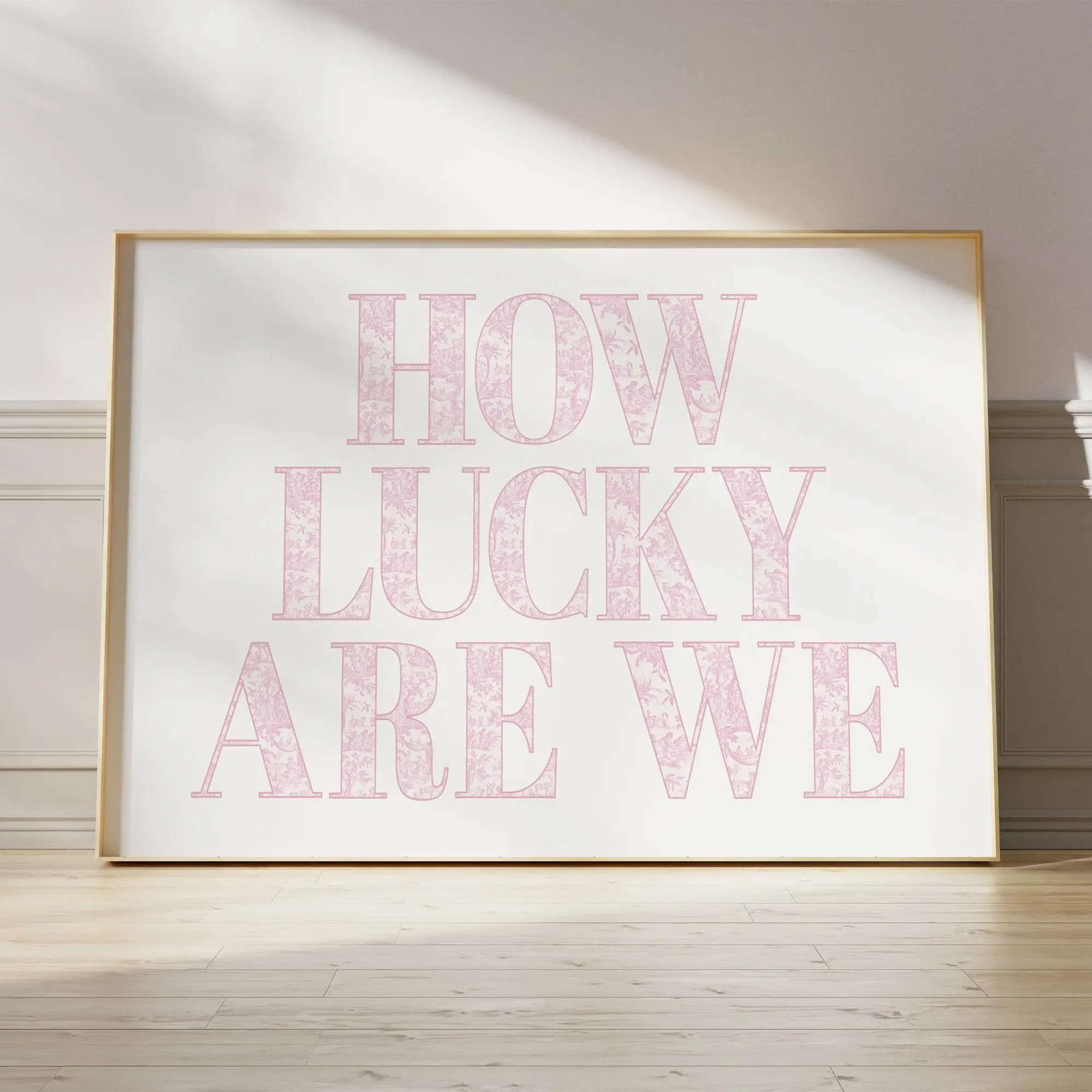 Unframed Grandmillennial Pink Horizontal Coquette Typography Poster - Waterproof Novelty Printed Girly Wall Art, Home Decor Supplies for Bedroom, Girl Room & Girls' Spaces, Bedroom Decor, Girl Room Decor