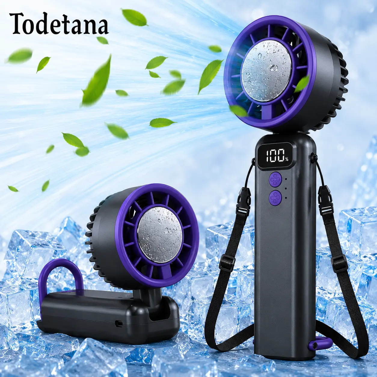 Portable fan Handheld High Speed Fan 100 Adjustable Levels Foldable, USB Rechargeable Personal Fan, Lanyard as Neck Fan, Ultra Quiet, Pocket Size for Indoor Outdoorfor Summer Travel Vacation Essentials& Outdoor Activities cool fan