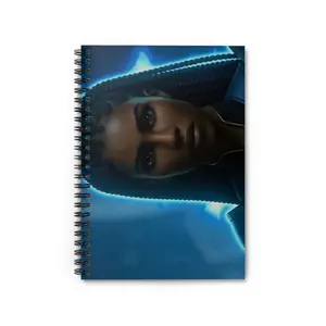 Blaze Oragins Futuristic Neon Portrait Spiral Notebook | Ruled Journal