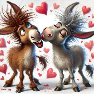 1 set of DIY diamond painting kit, 5D diamond art set, DIY decoration donkey, heart-shaped, cute mosaic, diamond art, DIY art home decoration, Crafts