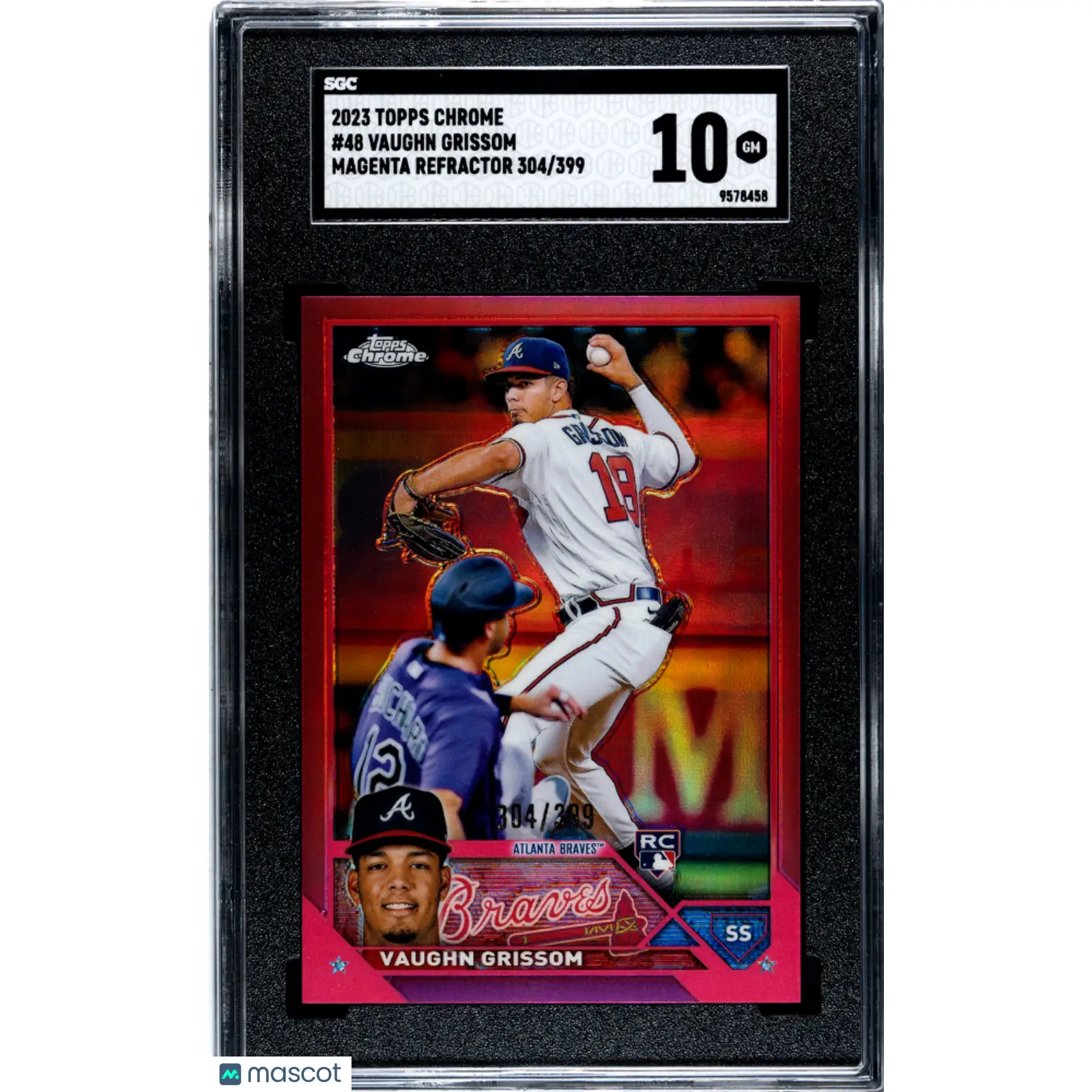 Vaughn Grissom SGC 2023 Topps Chrome #48 Magenta Refractor Baseball 10