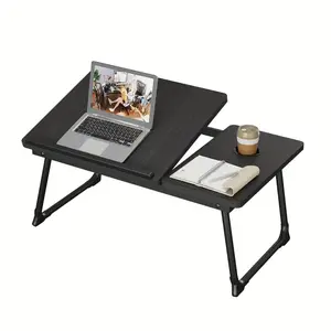 Adjustable Lap Desk Portable Bed Tray Table for Laptop Writing & Breakfast in Bed with Foldable Legs Non-Slip Bottom and Spacious Surface for 17 Inch Laptops - Foot Rest Stools