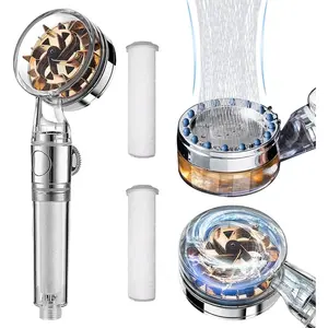 360 Degrees Rotating High Pressure Handheld Showerhead with filters Vortex shower head hydro jet shower head Turbo ShowerHead