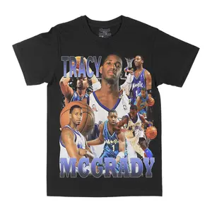 Tracy McGrady Graphic Tee, Y2K Rap Streetwear T-Shirt, Unisex Crew Neck, Vintage Hip-Hop Graphic, Sports Style, Casual Cotton Fit