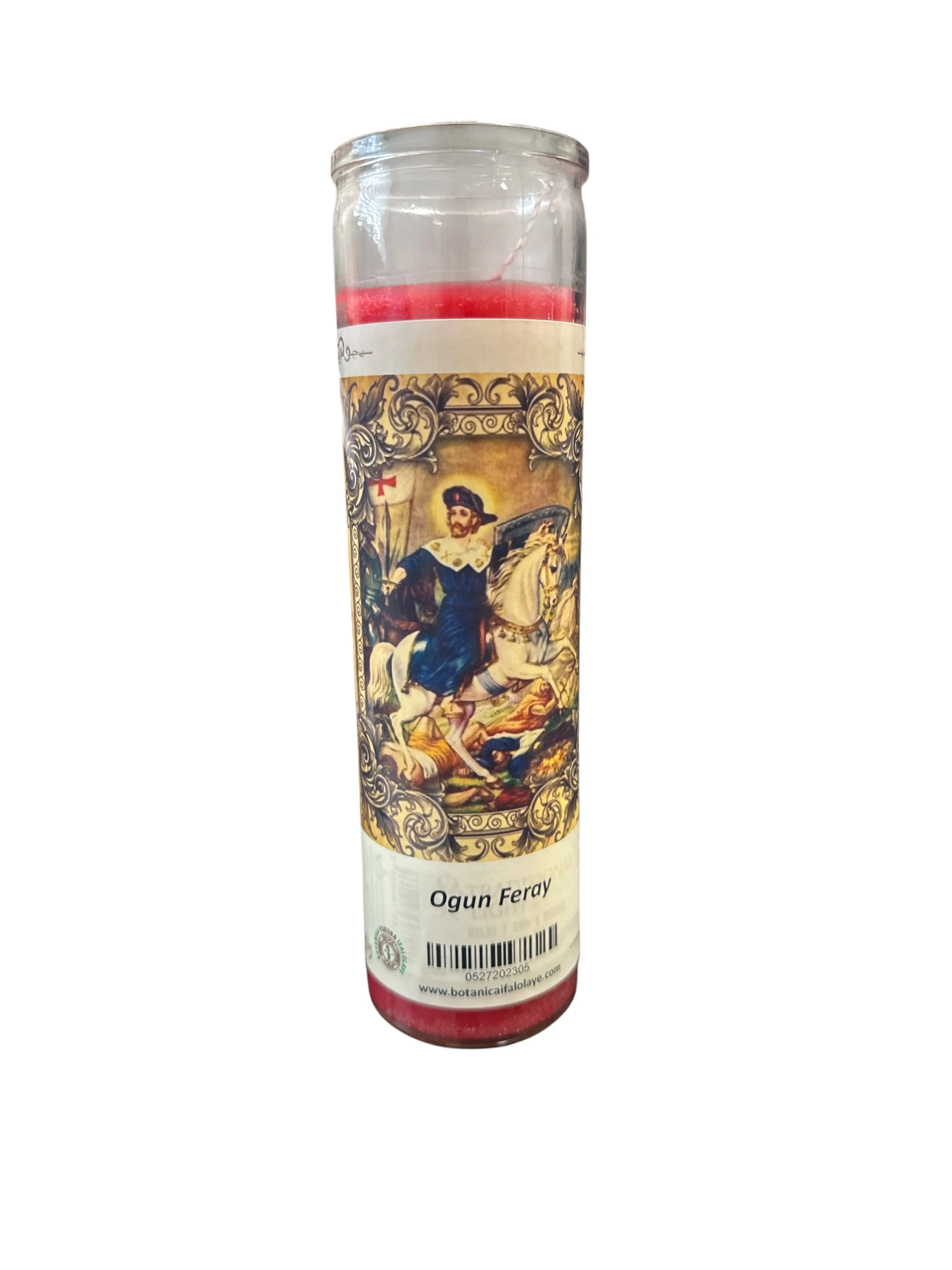 8" Ogun Feray glass image candle