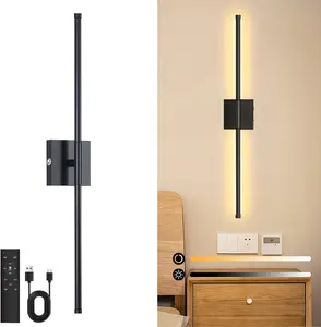 echosari Wall Sconces Battery Operated, Wall Sconces 3000K-6000K Dimmable Rechargeable Wall Sconce with Remote Control, 350°Rotate LED Wireless Wall Lights for Bedroom, Hallway & Living Room Decor