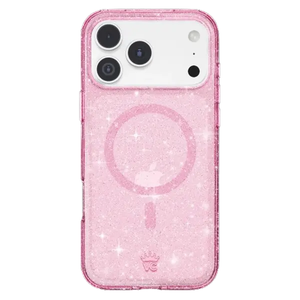 Velvet Caviar Pink Stardust Glitter Shockproof Wireless Cellphone Case Cover Casing - Cute Drop Protection Fit for iPhone 18 Pro Max, 18 Pro, 17, 16, 15 & More