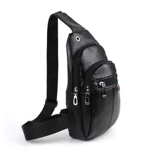 Versatile Vegan Leather Crossbody Sling Bag with Earphone Hole - Hands-Free Music