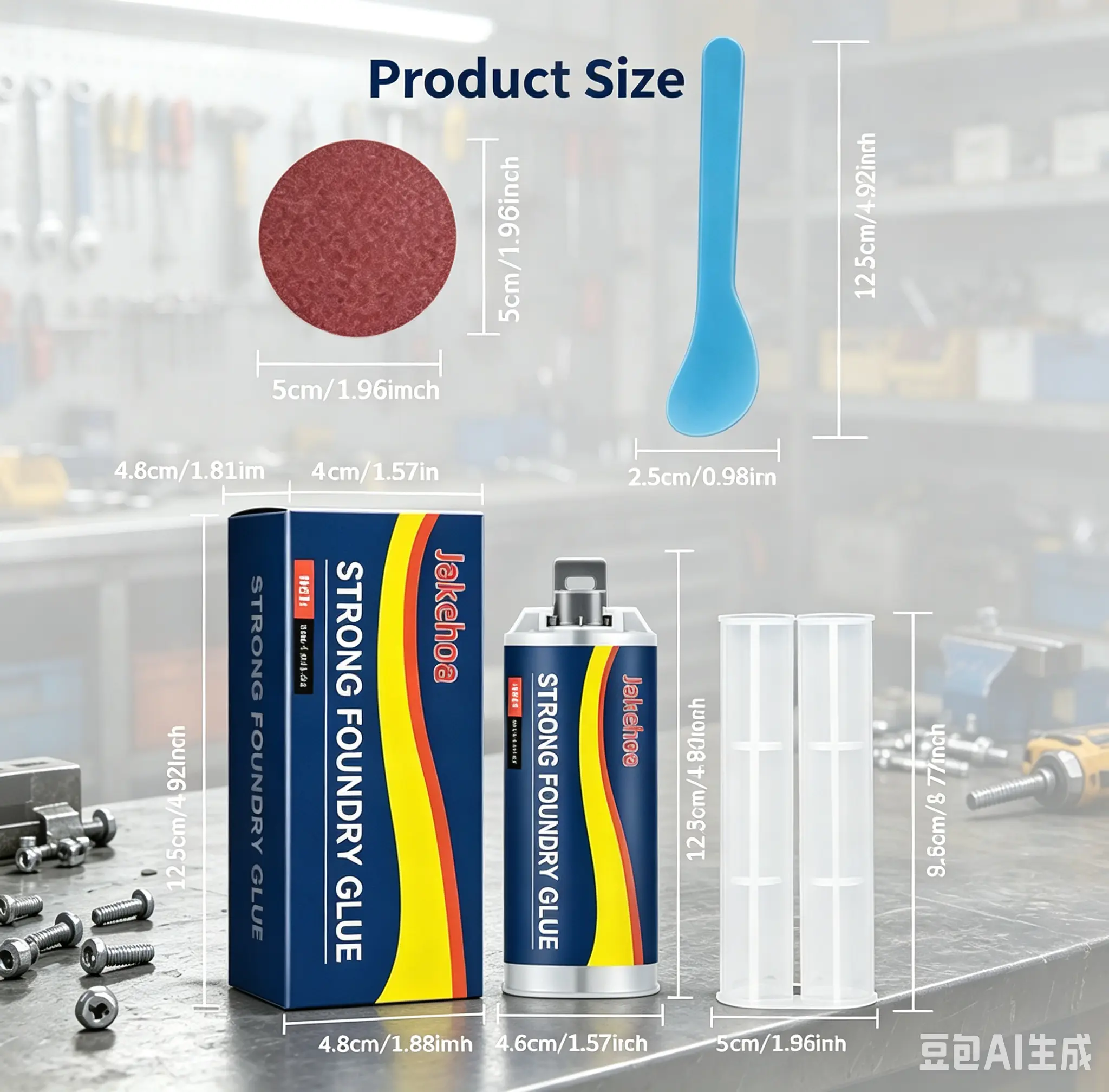 High Temperature Resistant Metal Casting Repair AB Glue, Enhanced Liquid Metal Welding Filler for Iron Aluminum Copper Casting Defects Crack Repair, Industrial Heavy Duty Foundry Sealant Glue