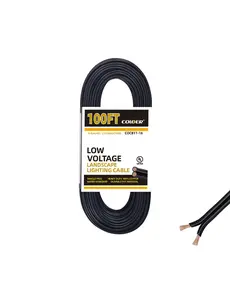 COLOER 16 Gauge Low Voltage Landscape Wire | 2 Conductor Outdoor Landscape Lighting Direct Burial Electrical Cable COW1110B