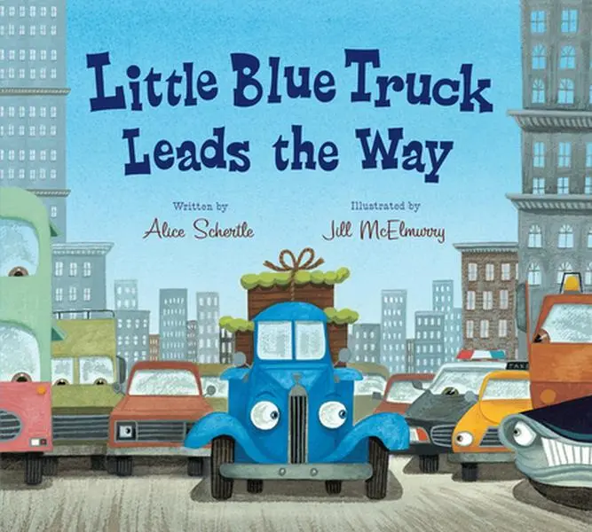 USED Book - Little Blue Truck Leads the Way Padded Board Book by Schertle, Alice (Board book) - english