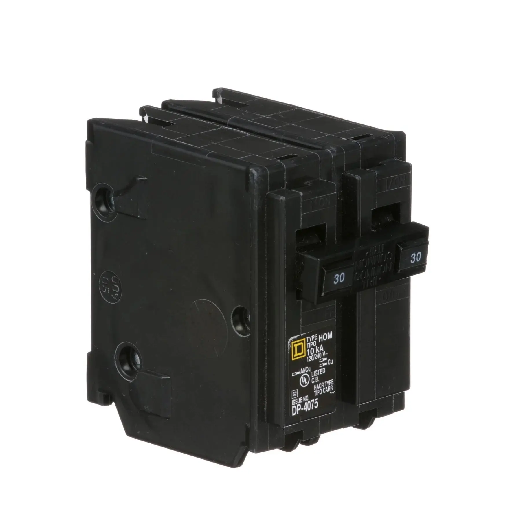 Square D Homeline HOM230 Genuine OEM Part 30A Double-Pole 120/240V Circuit Breaker, 10 kaic, Plug-In Design, for Residential & Light Commercial Use