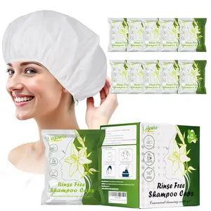 10 Pack Shampoo Caps No Need Rinse, Waterless Shampoo Cap Hair Wash for Bedridden Patients Elderly for Post Surgery, Hospital, Camping，Rinse Free Caps Easy to Carry (Need 130ML Water)