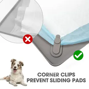 Pet Urine Pad Tray Stand, Dog Diaper Holder for Puppies Small Medium Dogs, Easy Clean Toilet Training Mat, Home Floor Protection