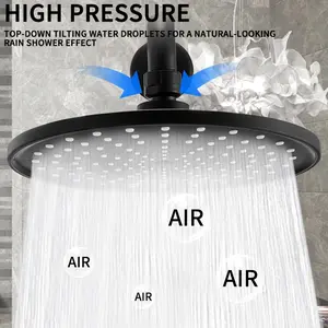 High-Pressure Rainfall Shower Head, Large Top Spray, Pressurized Single Nozzle, Wall-Mounted Bathroom Accessory, Essential Bathing Tool