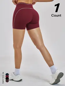 Women's High-Waisted Wide-Leg Shorts, Alo Style Colorblock Design, Shirred & Tie-Front Details, Fall Season Ready