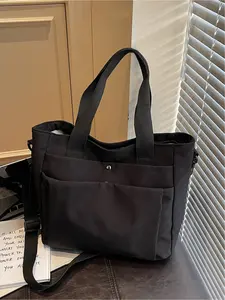 Simple Solid Color Shoulder Bag, Large Capacity Tote Bag, Casual Lightweight Commute Bag, Perfect for Daily Use, Stylish and Practical, Fashionable Bags