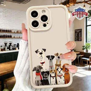 Cute Cartoon Dog Pattern Case for iPhone 17 16 15 14 Pro Max 13 12 11 XR XS Plus Air Slim Shockproof Anti Drop Protective Lightweight TPU Cover