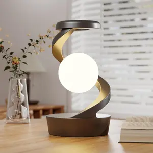 Creative Table Lamp Night Light with Wireless Charger, 360° Rotating Floating RGB Night Light for Bedroom/living Room/party/birthday/moving in