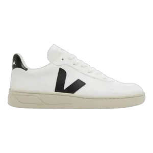 Veja V-10 Men's Casual Leather Trainer, White/Black Men's Casual Footwear Shoe