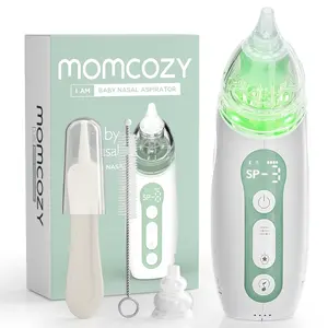 Momcozy Baby Nasal Aspirator, 3 Suction Levels Electric Nose Cleaner for Infants Newborns Toddlers, Portable with Light Music Soothing