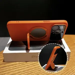 iP15Promax Rotating Gyro Bracket Large Window Goggles Magnetic Case for IP14/13/12 Shockproof Screen Protector Orange - Landscape