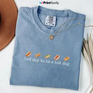 Comfort Colors Bad Day to Be a Hotdog T-Shirt, Hot Dog TShirt, Funny Retro Hotdog, Women's 4th of July Shirt, Memorial Day TShirt, Labor Day Tee - Printfamily