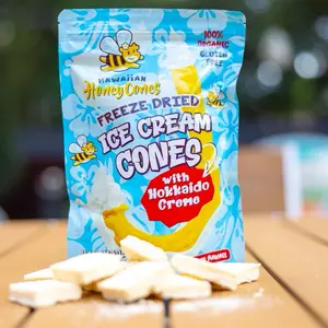 Hawaiian Honey Cones Freeze Dried Ice Cream Cone Bites - Delicious Snack Dessert